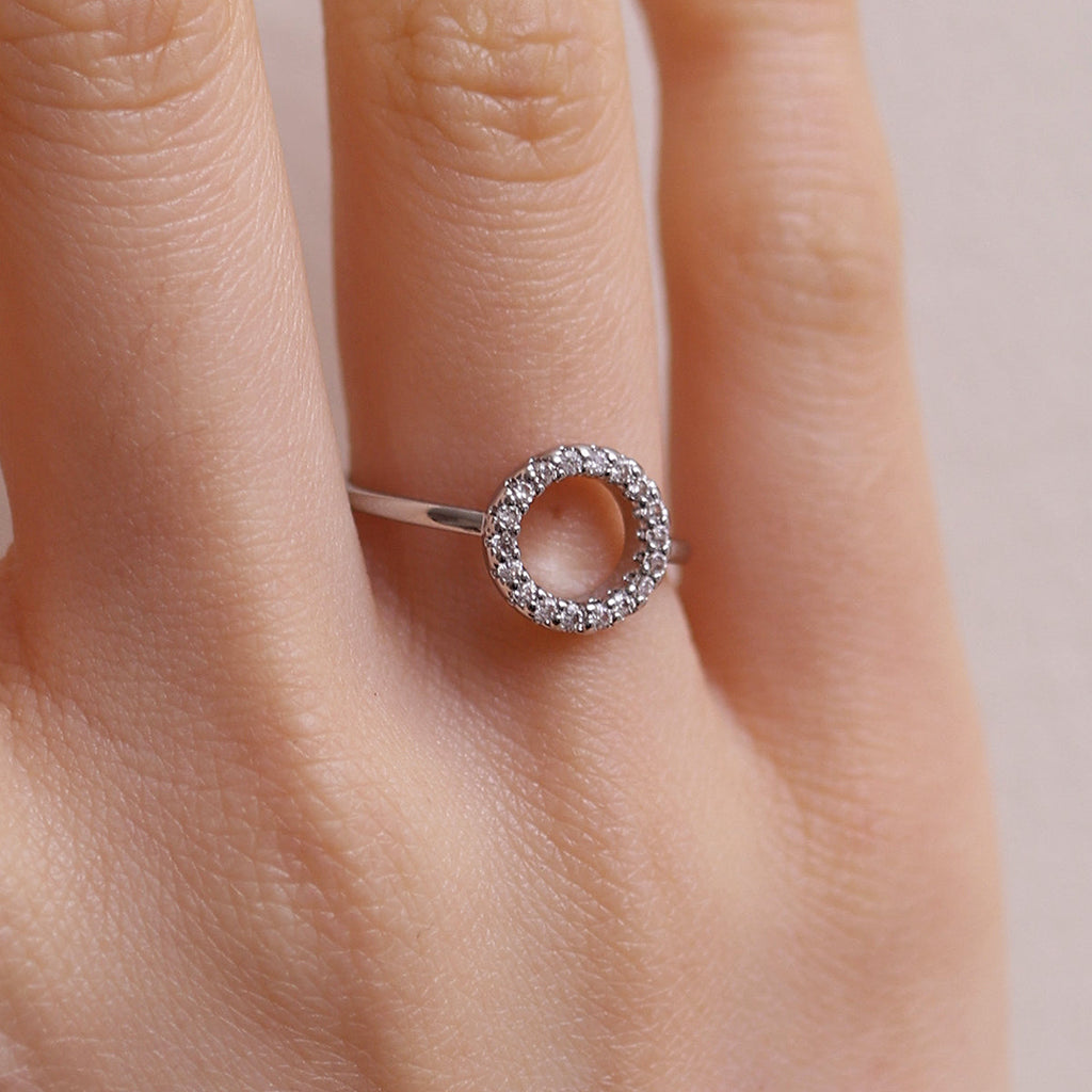Adjustable Circle Sparkle Ring